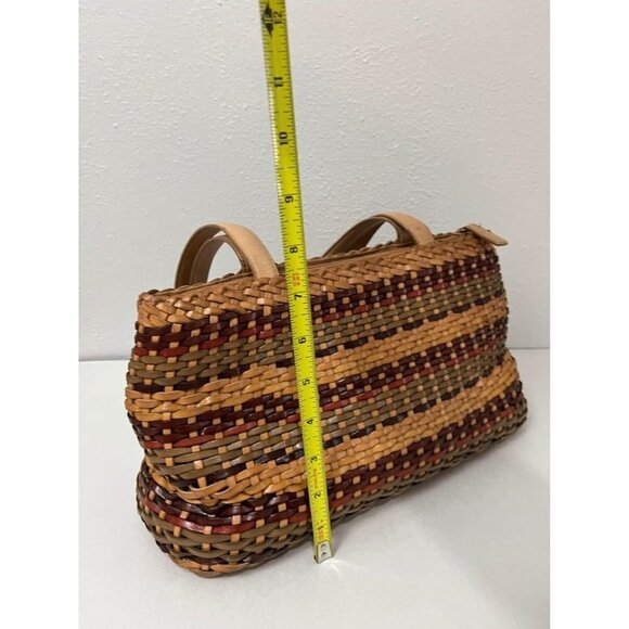 Vintage Fossil leather basket weave shoulder bag medium size - Picture 9 of 10